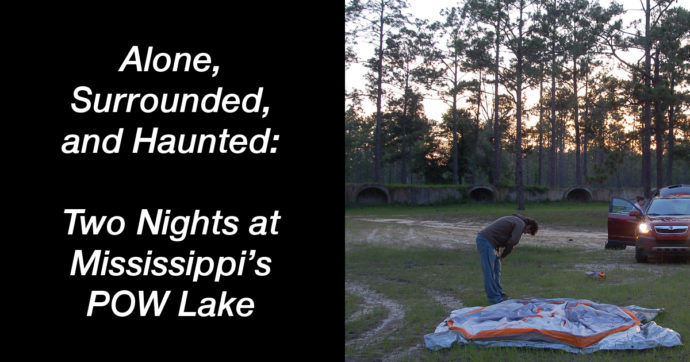 Summary graphic: Meade, exhausted, pitching a tent at POW Lake