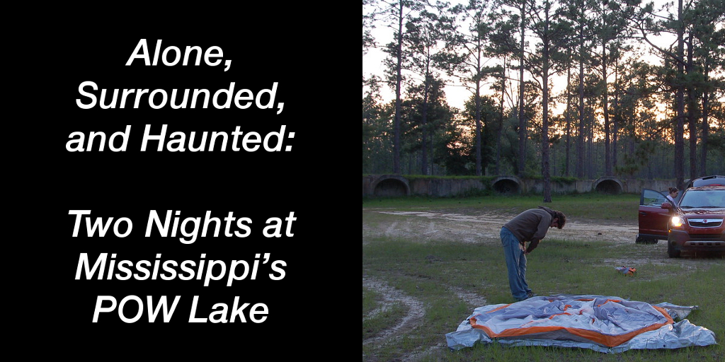 Summary graphic: Meade, exhausted, pitching a tent at POW Lake