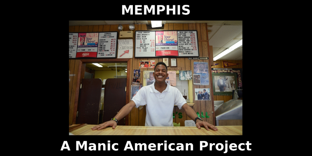 Summary graphic: A young Black man stands behind a counter, surrounded by menu boards and family photos. He is smiling and spreading his hands out across the counter.
