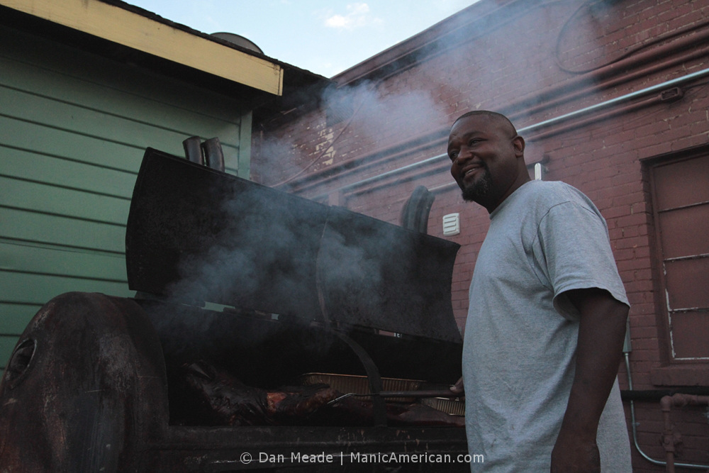 Richard Forrest at his smoker.