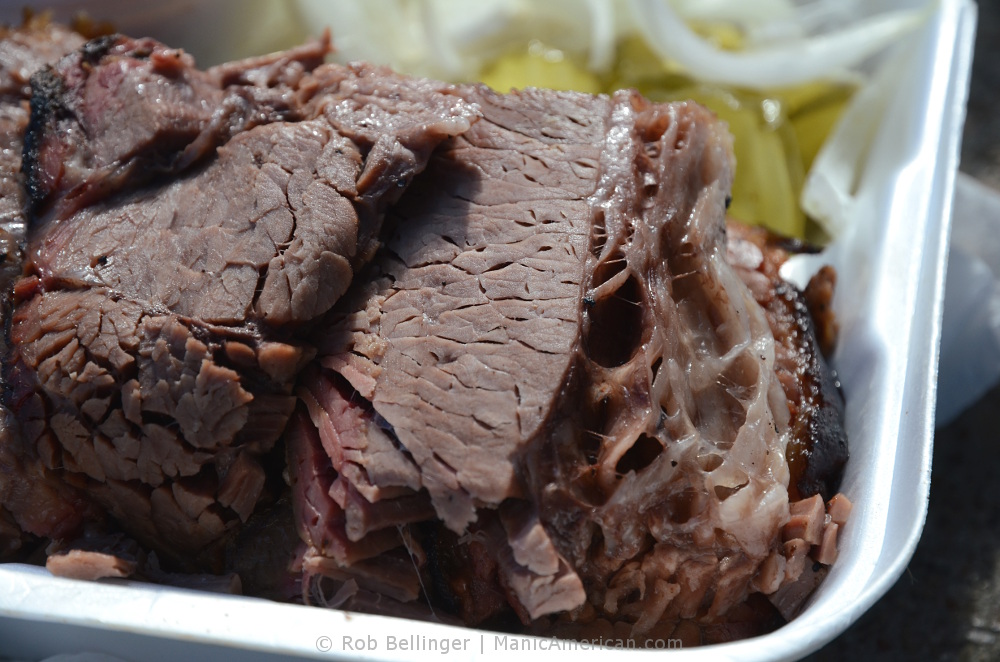 The brisket at Fargo's Pit BBQ.