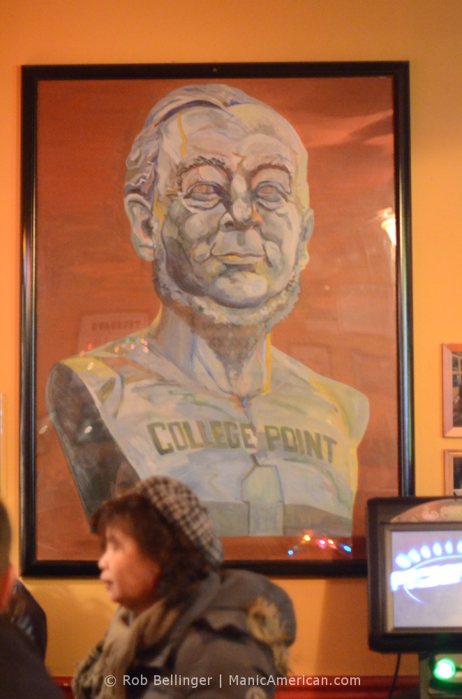 Painting of Conrad Poppenhusen wearing a College Point Jersey