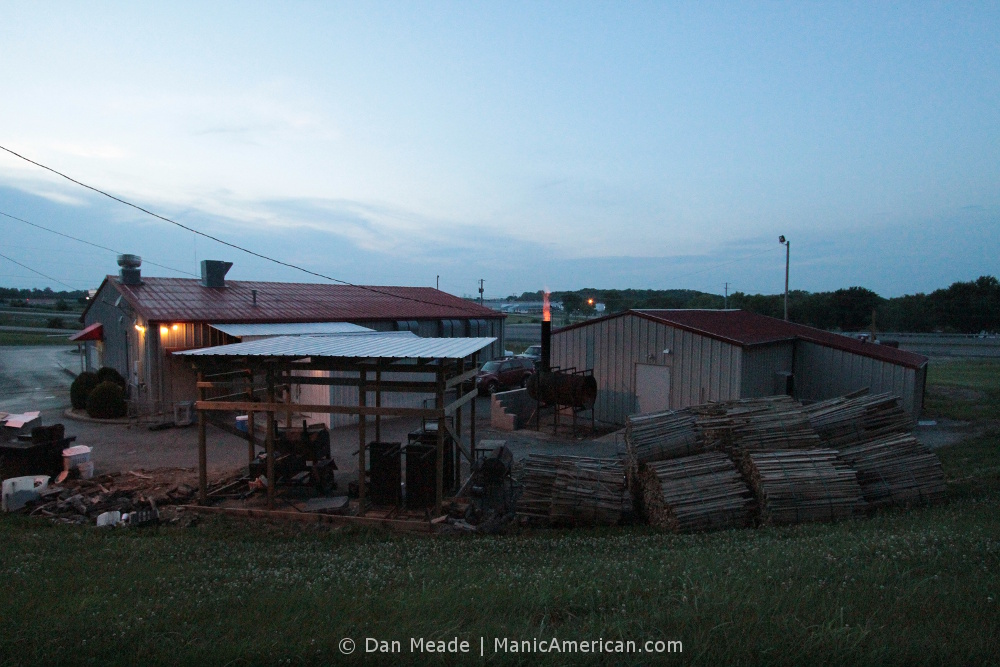A look at the full expanse of Roy's backyard complex, designed for making Kentucky barbecue.