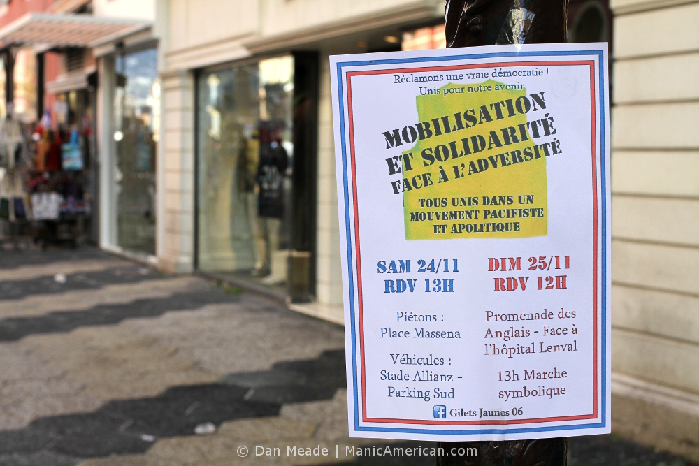 A flyer advertising upcoming weekend protests