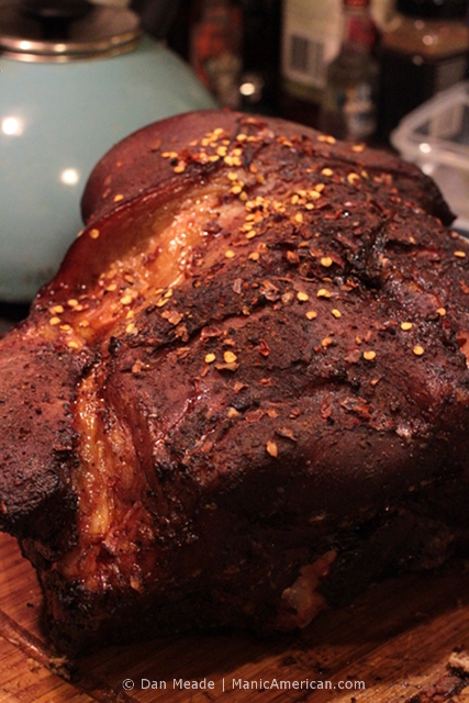 A fully smoked pork butt.