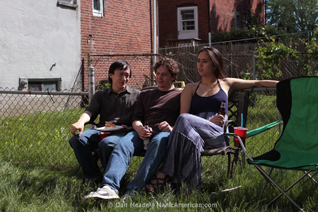 Friends at a barbecue.