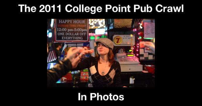 Summary graphic: A bartender holds up a plastic shot glass to the camera, while multiple arms enter the frame holding up shots toward her.