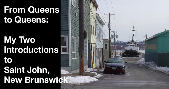 Summary graphic: A side-street with light snow on the ground. A car is parked alongside a series of homes. Beyond it, a tugboat is parked at the water’s edge.