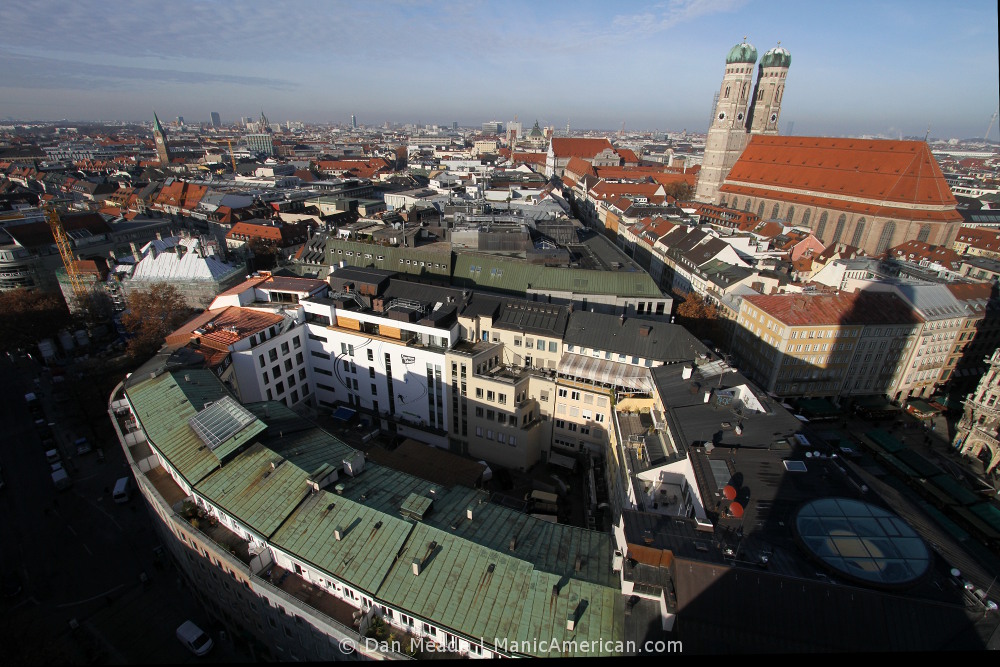 Munich’s Old Town, as seen from atop the Alter Peter.