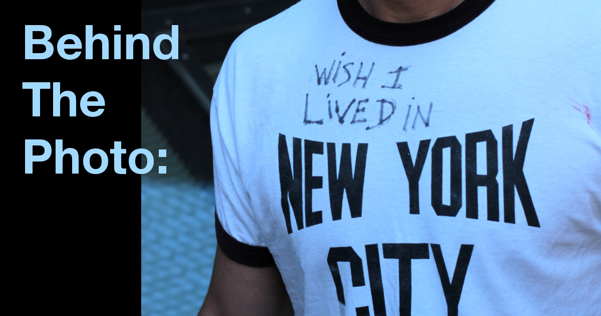 Summary graphic: A man’s white t-shirt that originally read, “NEW YORK CITY” until someone wrote on it. The shirt now reads, “WISH I LIVED IN NEW YORK CITY.”